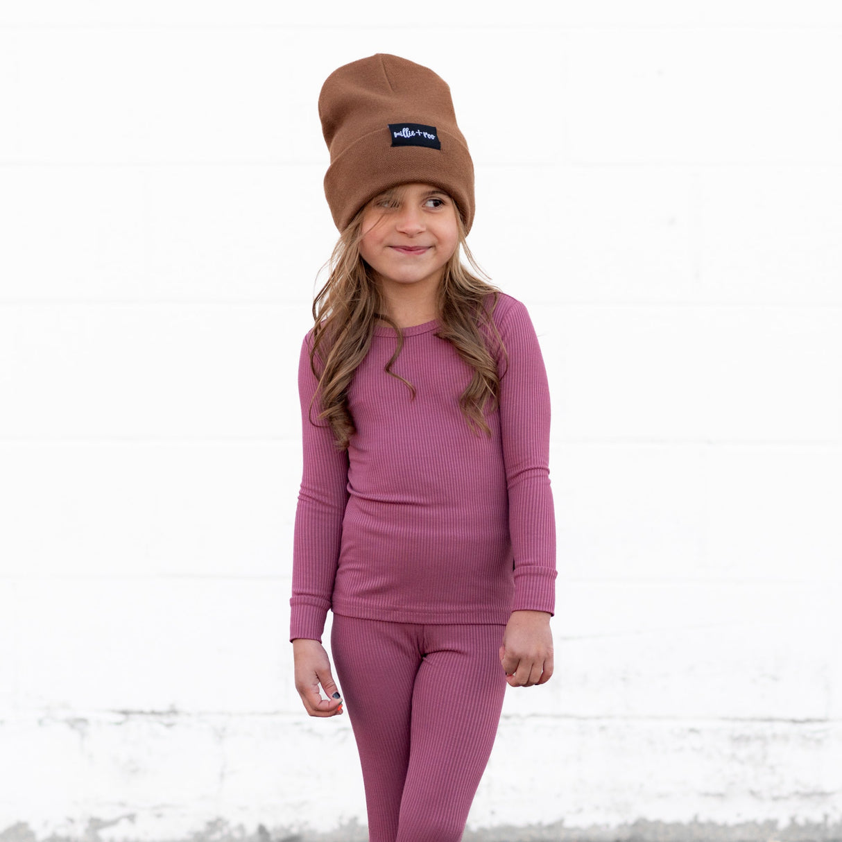 LONG SLEEVE 2 PIECE SETS- Mauve Ribbed - HoneyBug 