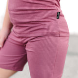 TWO PIECE SHORTIE SET- Mauve Ribbed - HoneyBug 