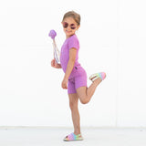 TWO PIECE SHORTIE SET- Lilac Ribbed - HoneyBug 