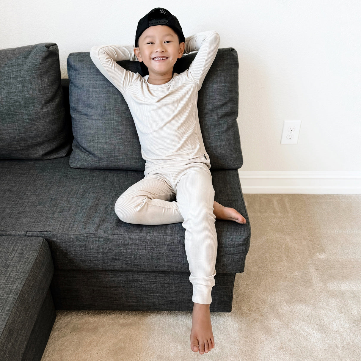 LONG SLEEVE 2 PIECE SETS- Clay Ribbed - HoneyBug 