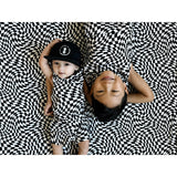 BAMBOO HOODIE TANK- Black Dizzy Check - HoneyBug 