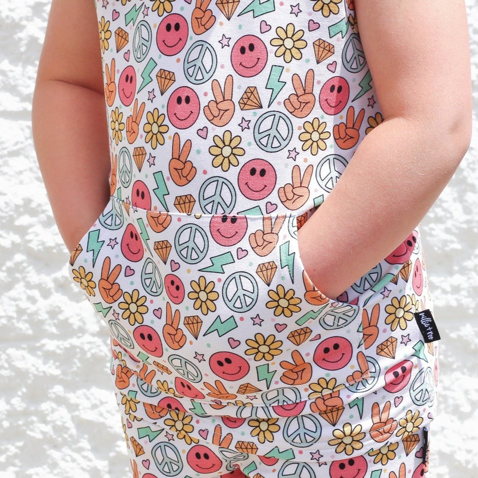 BAMBOO HOODIE TANK- Groovy Summer - HoneyBug 