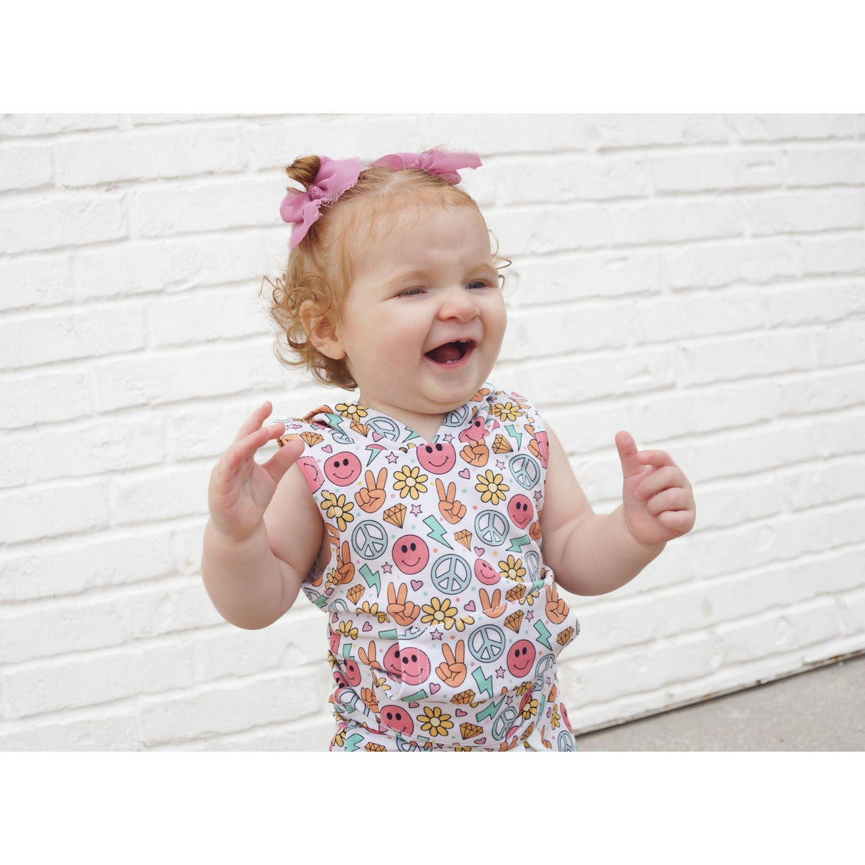 BAMBOO HOODIE TANK- Groovy Summer - HoneyBug 