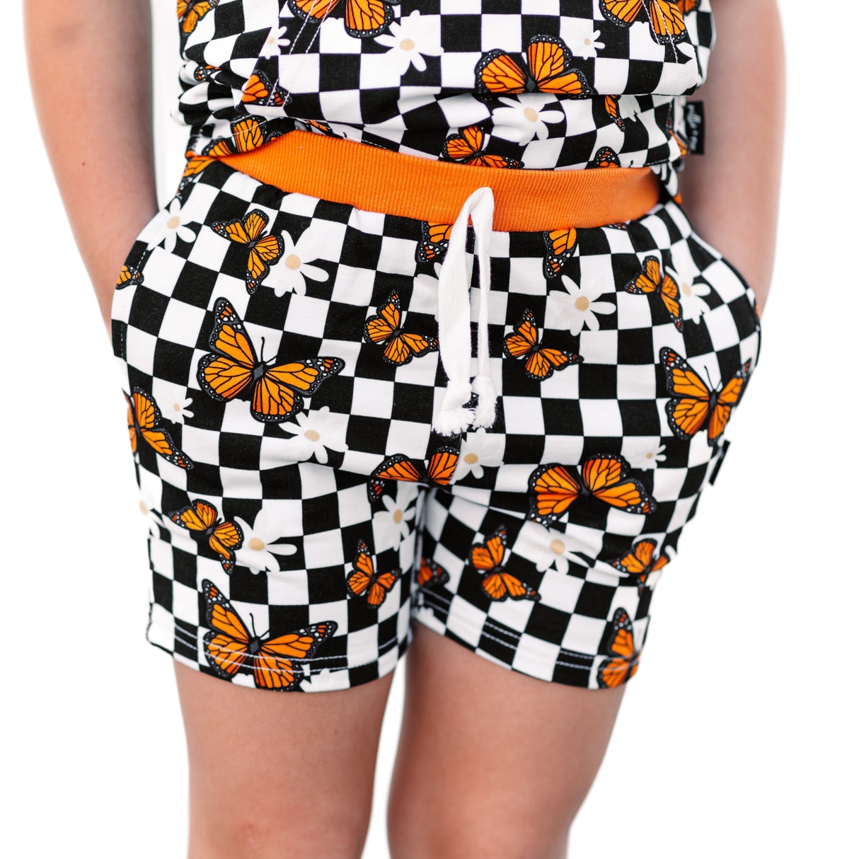 BAMBOO JOGGER SHORTS- Butterflies - HoneyBug 