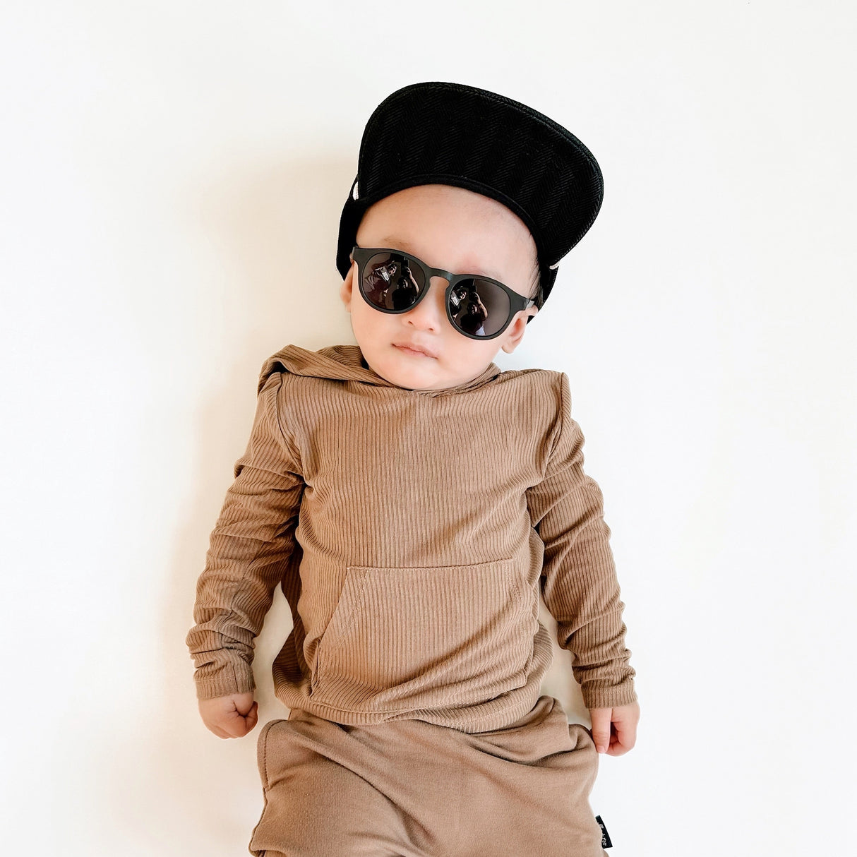 LONG SLEEVE HOODIE- Mocha - HoneyBug 