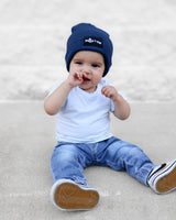 BAMBOO CUFF BEANIE- Navy - HoneyBug 