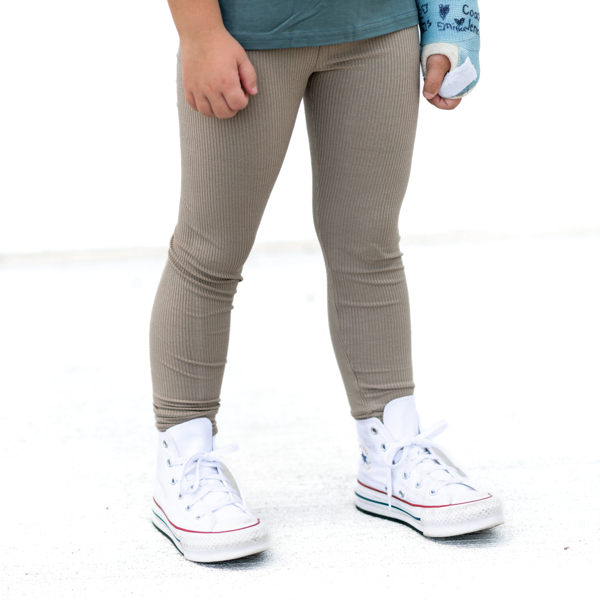 BAMBOO RIB LEGGINGS- Mushroom - HoneyBug 