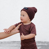 BAMBOO CUFF BEANIE- Black Cherry - HoneyBug 