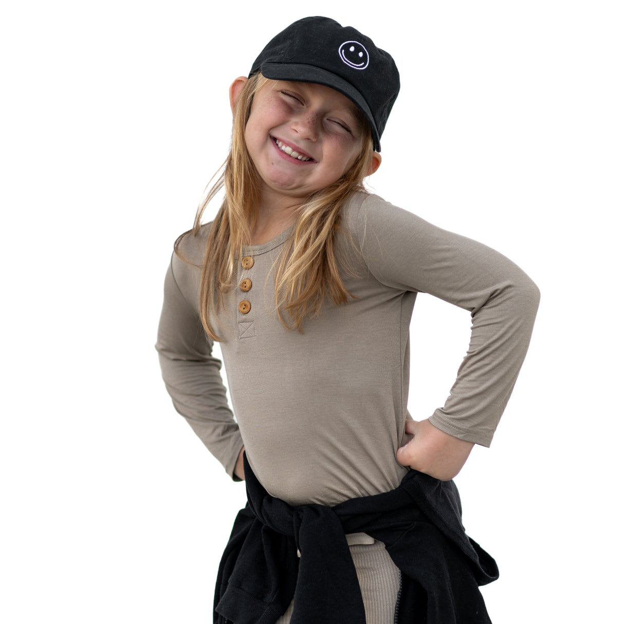 HENLEY LONG SLEEVE- Mushroom - HoneyBug 