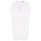 Pink Bear Embroidery Gown - HoneyBug 