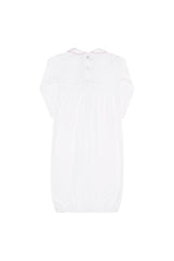 Pink Bear Embroidery Gown - HoneyBug 