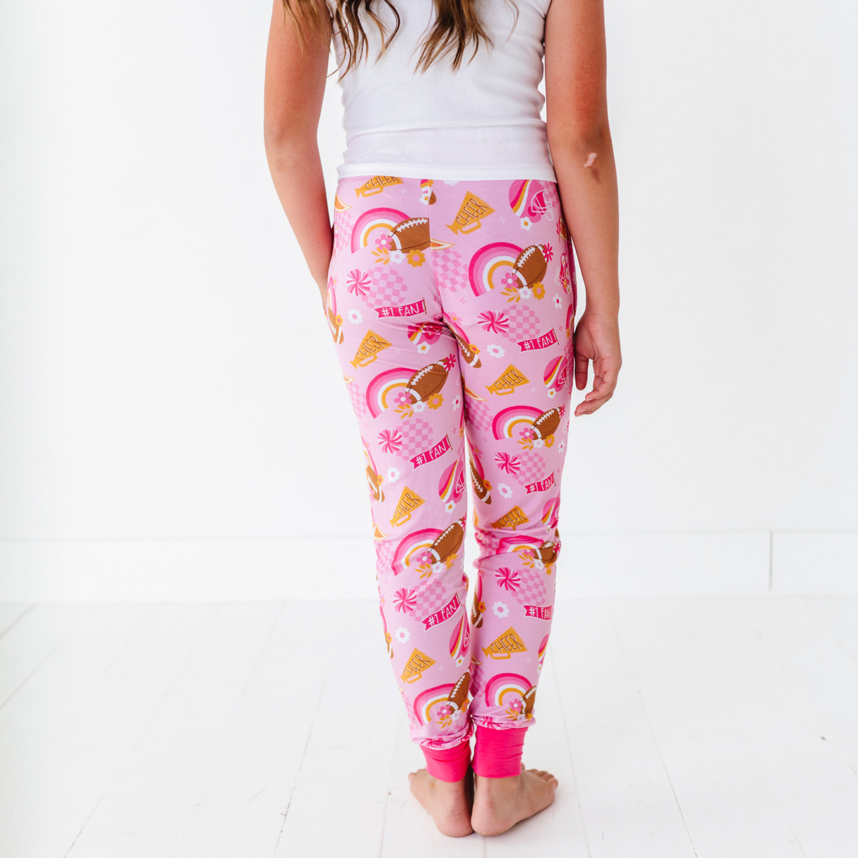 On Game Days We Wear Pink Joggers - Bigger Kids - HoneyBug 