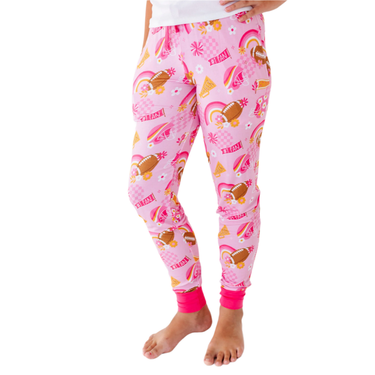 On Game Days We Wear Pink Joggers - Bigger Kids - HoneyBug 