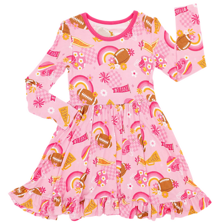 On Game Days We Wear Pink Girls Dress - HoneyBug 