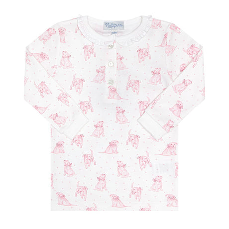 Pink Puppy Love Print Pajamas