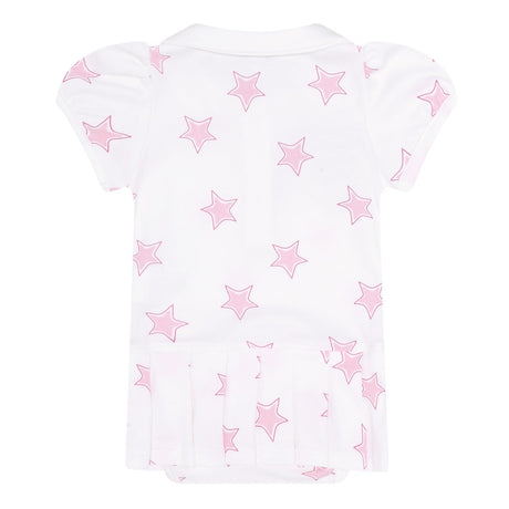 Pink Stars Print Onesie Dress