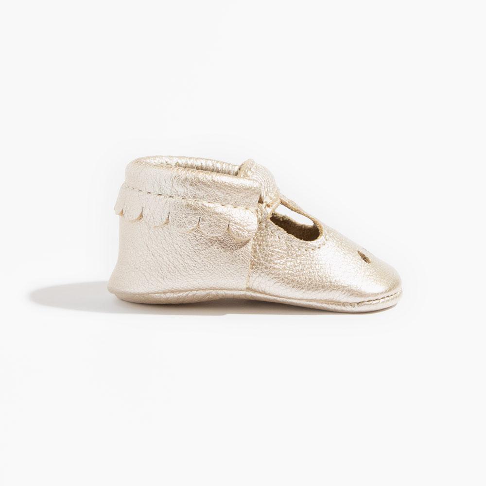 Platinum Mary Jane Baby Shoe - HoneyBug 