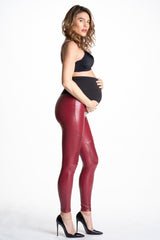 Popstar Mamacita Moto Leather Maternity Leggings - HoneyBug 