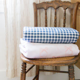 Navy Gingham Crib Quilted Blanket