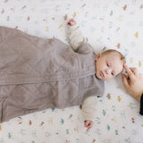 Cotton Muslin Quilted Sleep Bag - Mocha - HoneyBug 
