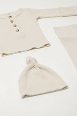 DELILAH || THERMAL INFANT LONG SLEEVE HENLEY TOP AND BOTTOM SET