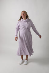 MEREDITH || COWL NECK LONG SLEEVE MATERNITY MIDI DRESS - FINAL SALE