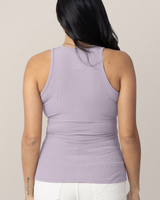 Ribbed Bamboo Racerback Nursing Tank | Lavender Mist - HoneyBug 
