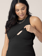 Ribbed Bamboo Racerback Nursing Tank | Black - HoneyBug 