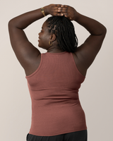 Ribbed Bamboo Racerback Nursing Tank | Redwood - HoneyBug 