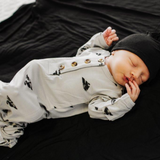 Knotted Baby Gown - Black Triangles - HoneyBug 