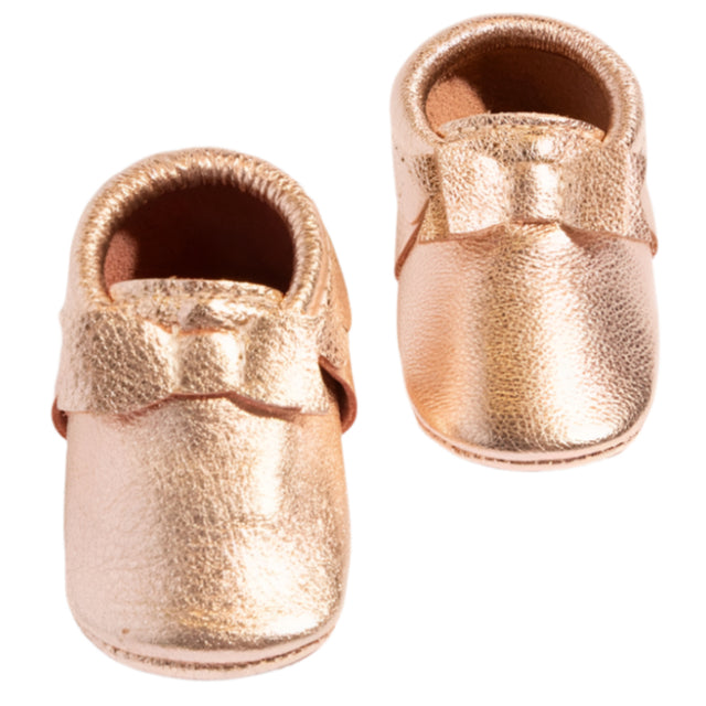 Rose Gold Bow Baby Shoe - HoneyBug 