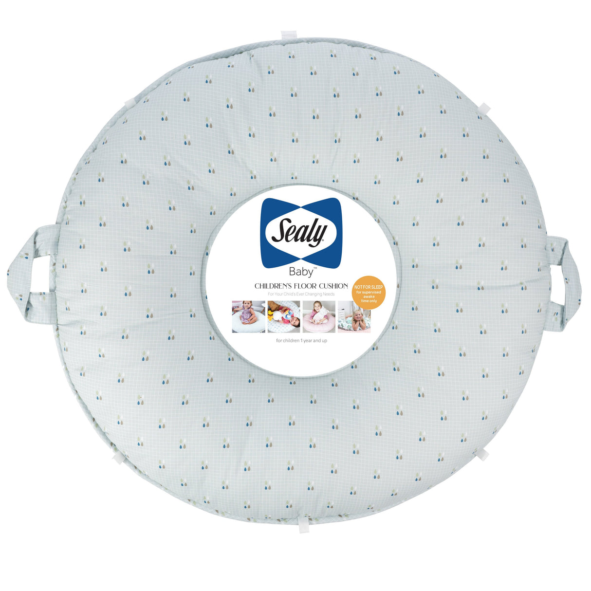 Sealy Children's Floor Cushion - Drops and Robin Blue - HoneyBug 