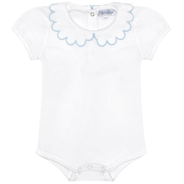 Nella Scallops Short Sleeve Onesie - HoneyBug 