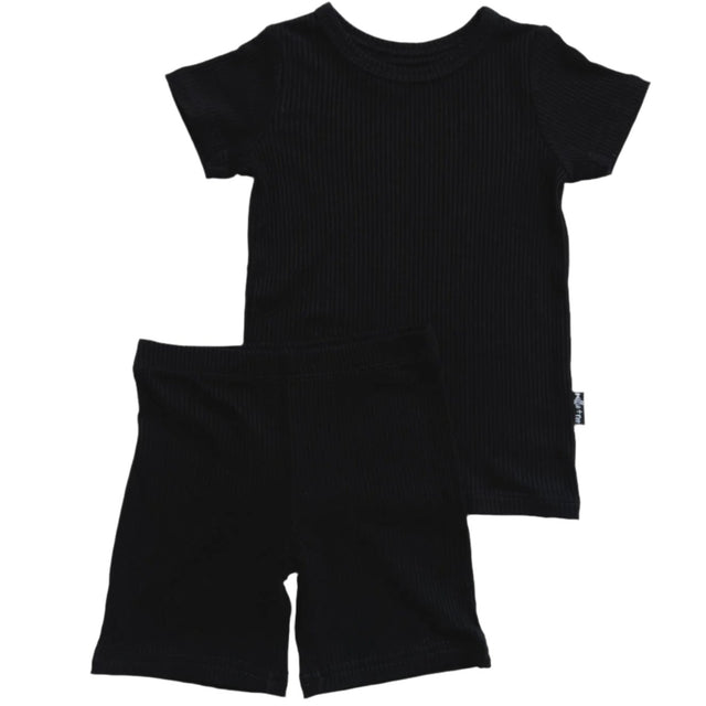 TWO PIECE SHORTIE SET- Midnight Ribbed - HoneyBug 