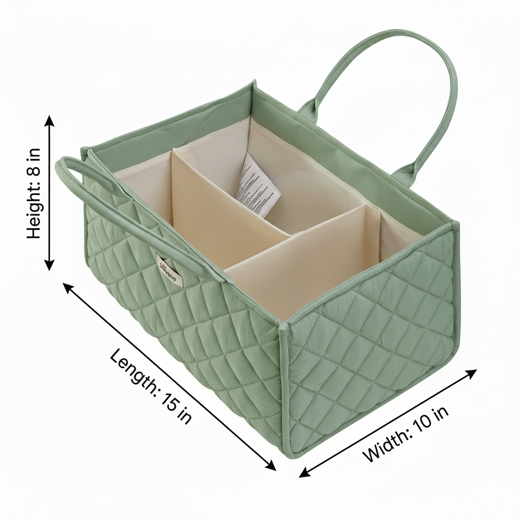 Quilted Diaper Caddy Organizer