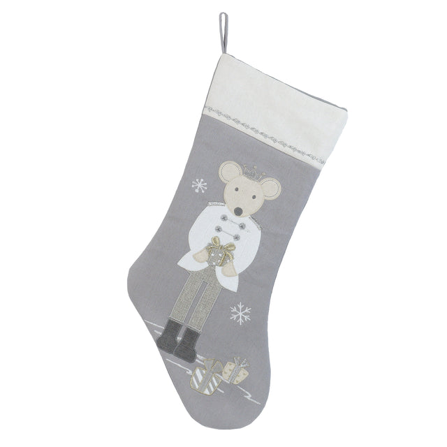 King Mouse Stocking - White - HoneyBug 