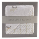 Mister Moose and Forest Arrow Cotton Muslin Newcastle Blanket - HoneyBug 