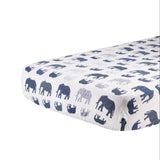 Blue Elephant Cotton Muslin Crib Sheet