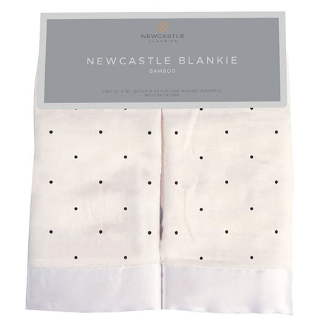 Black and White Polka Dot Bamboo Newcastle Blankie - HoneyBug 