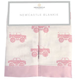 Pink Monster Trucks Bamboo Newcastle Blankie - HoneyBug 