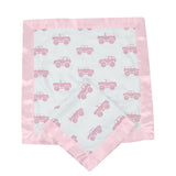 Pink Monster Trucks Bamboo Newcastle Blankie - HoneyBug 