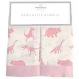 Pink Dinosaurs Bamboo Newcastle Blankie - HoneyBug 