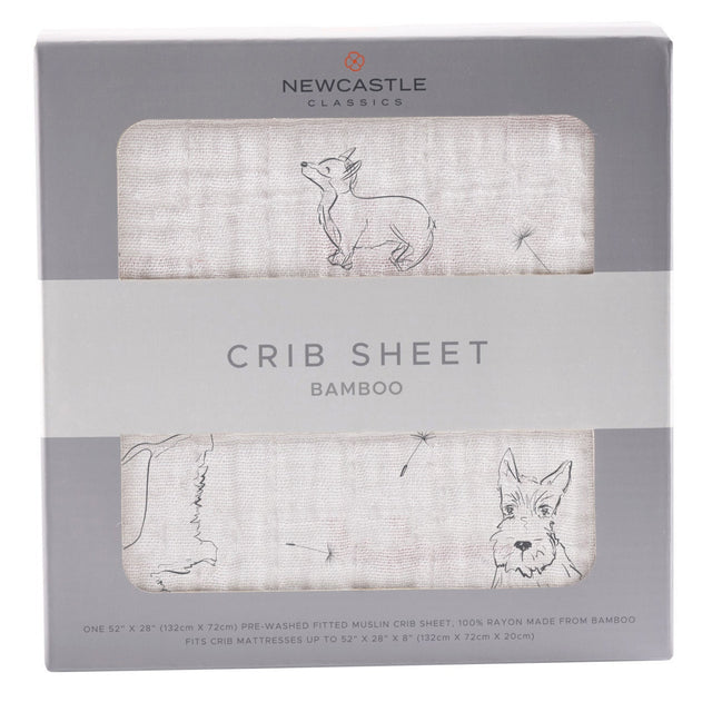 Corgi Bamboo Muslin Crib Sheet - HoneyBug 