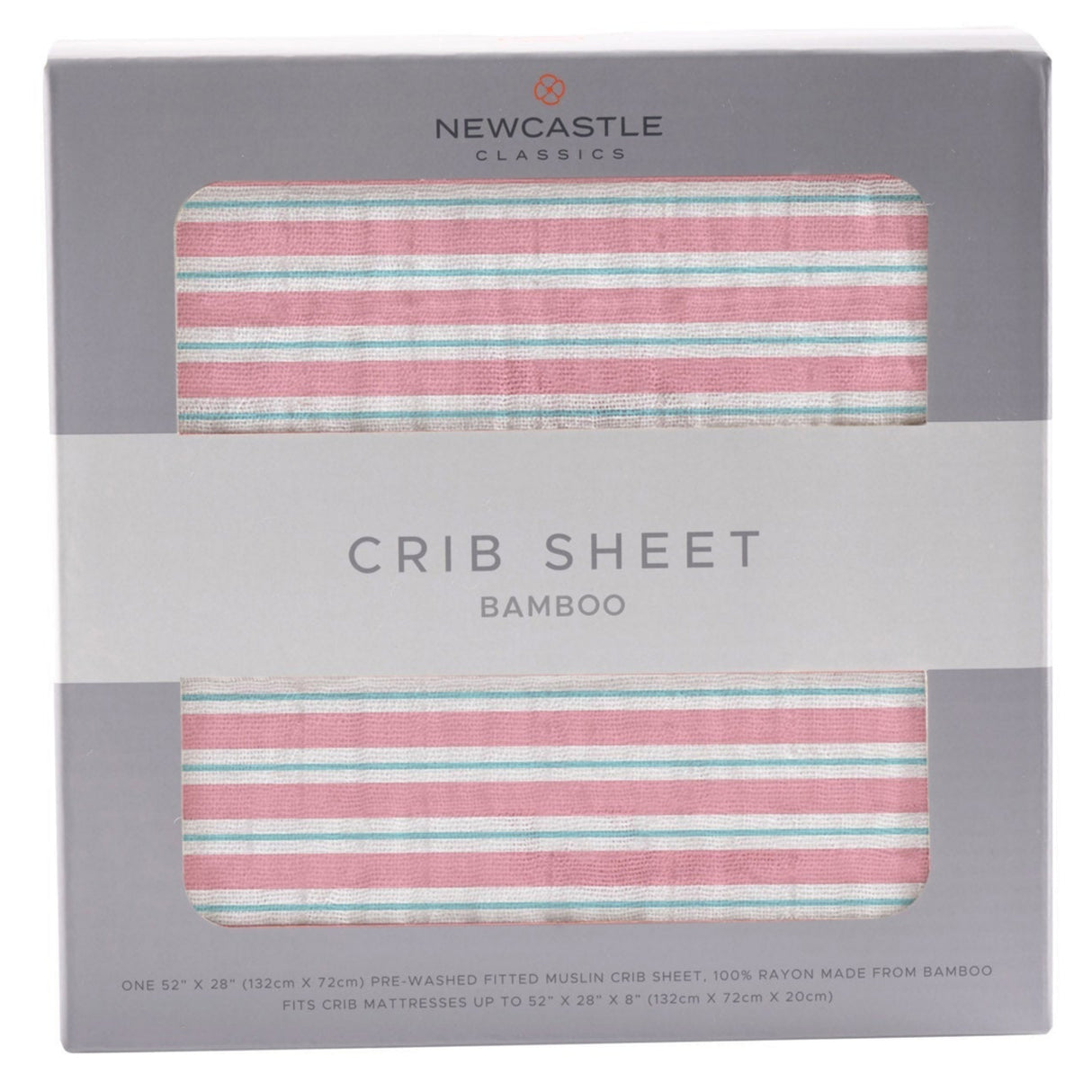 Candy Stripe Bamboo Muslin Crib Sheet - HoneyBug 