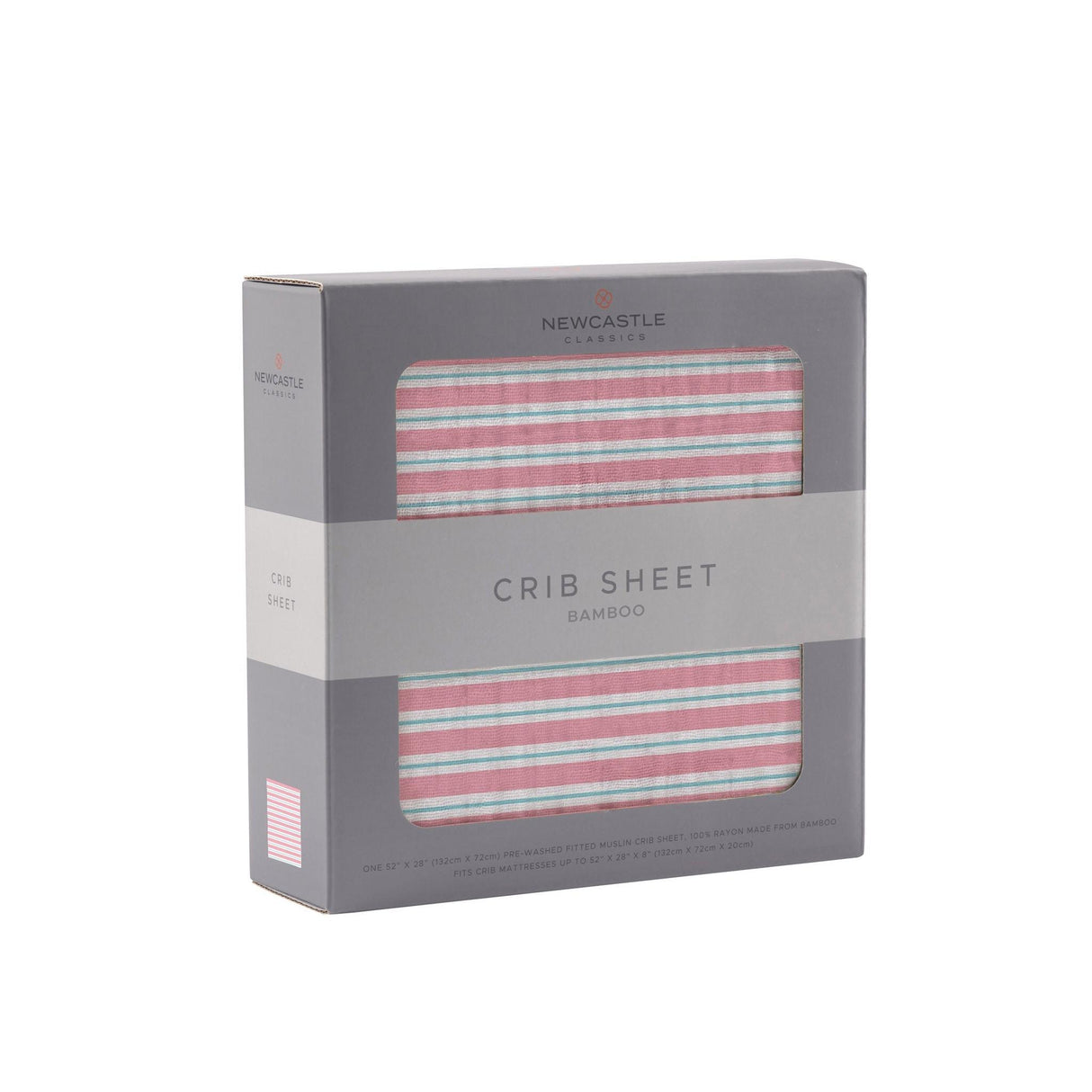 Candy Stripe Bamboo Muslin Crib Sheet - HoneyBug 