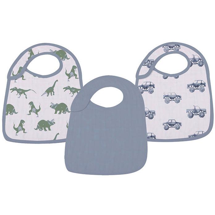 Rough Terrain Cotton Snap Bibs 3PK - HoneyBug 