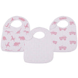 Pretty In Pink Bamboo Snap Bibs 3PK - HoneyBug 