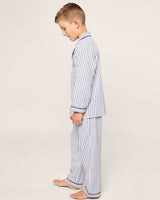 Kid's Twill Pajama Set in Navy French Ticking - HoneyBug 
