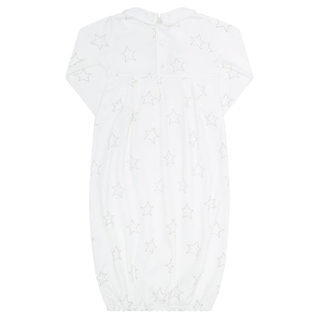 Grey Stars Print Smocked Gown