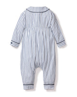 Baby's Twill Cambridge Romper in Navy French Ticking - HoneyBug 